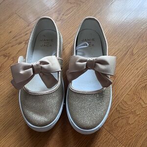 Janie & Jack gold Maryjane sneakers for girls